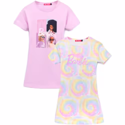 Barbie - Robes t-shirt - Fille (Multicolore)