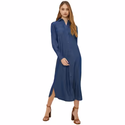 Dorothy Perkins - Robe chemisier mi-longue - Femme (Indigo délavé)