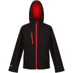 Regatta - Veste softshell ABLAZE - Enfant (Noir / Rouge classique)
