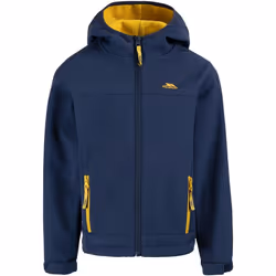 Trespass - Veste softshell FASTER - Enfant (Bleu marine / Jaune)