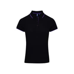 Premier - Polo COOLCHECKER - Femme (Noir / Violet)