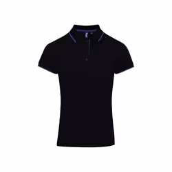 Premier - Polo COOLCHECKER - Femme (Noir / Violet)