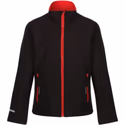 Regatta - Veste softshell ABLAZE - Enfant (Noir / Rouge classique)
