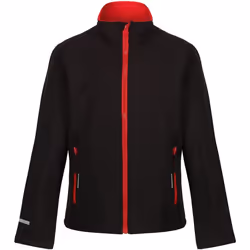 Regatta - Veste softshell ABLAZE - Enfant (Noir / Rouge classique)