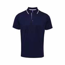 Premier - Polo COOLCHECKER - Homme (Bleu marine / Blanc)