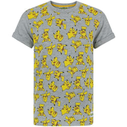 Pokemon Pikachu - T-shirt à manches courtes - Garçon (Gris)
