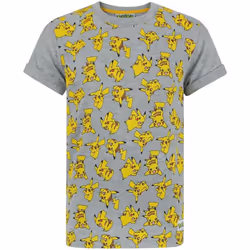 Pokemon Pikachu - T-shirt à manches courtes - Garçon (Gris)