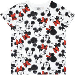 Disney - T-shirt - Fille (Blanc / Noir / Rouge)