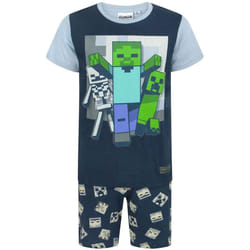 Minecraft - Ensemble de pyjama court UNDEAD - Garçon (Bleu)