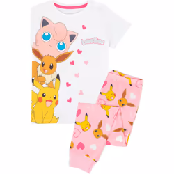 Pokemon - Ensemble de pyjama BESTIES - Fille (Blanc / Rose)