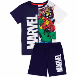 Marvel - Ensemble de pyjama court - Garçon (Bleu marine / Blanc)