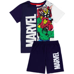 Marvel - Ensemble de pyjama court - Garçon (Bleu marine / Blanc)