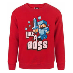 Minecraft - Sweat LIKE A BOSS - Garçon (Rouge)