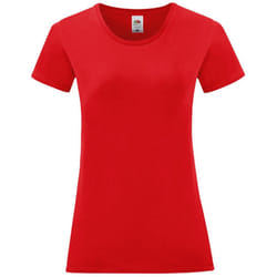Fruit of the Loom - T-shirt ICONIC - Fille (Rouge)