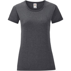 Fruit of the Loom - T-shirt ICONIC - Femme (Gris foncé chiné)