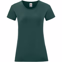 Fruit of the Loom - T-shirt ICONIC - Femme (Vert forêt)