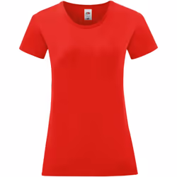 Fruit of the Loom - T-shirt ICONIC - Femme (Rouge)