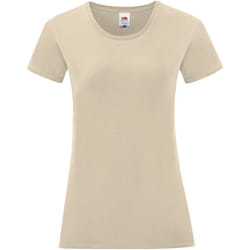 Fruit of the Loom - T-shirt ICONIC - Femme (Beige pâle)