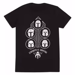 Star Wars: The Mandalorian - T-shirt STRENGTH IS SURVIVAL - Adulte (Noir)