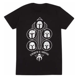 Star Wars: The Mandalorian - T-shirt STRENGTH IS SURVIVAL - Adulte (Noir)