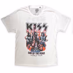 Kiss - T-shirt END OF THE ROAD BAND PLAYING - Adulte (Blanc)