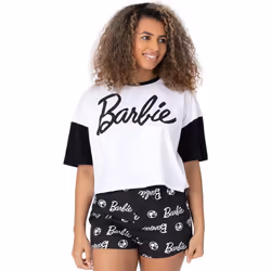 Barbie - Ensemble de pyjama court - Femme (Noir / Blanc)
