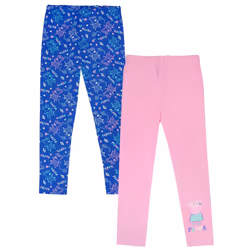 Peppa Pig - Leggings - Fille (Rose / Bleu marine)