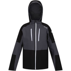 Regatta - Veste imperméable HIGHTON - Enfant (Gris phoque / Noir)