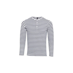 Premier - T-shirt LONG JOHN - Homme (Blanc / Bleu marine)