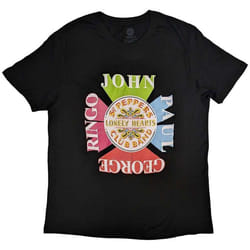 The Beatles - T-shirt SGT PEPPER DRUM - Adulte (Noir)