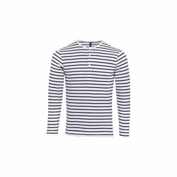Premier - T-shirt LONG JOHN - Homme (Blanc / Bleu marine)