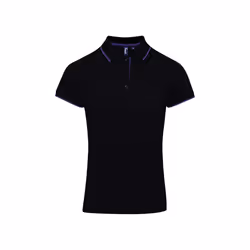 Premier - Polo COOLCHECKER - Femme (Noir / Violet)