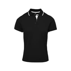 Premier - Polo COOLCHECKER - Femme (Noir / Blanc)