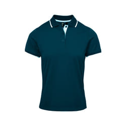 Premier - Polo COOLCHECKER - Femme (Bleu marine / Blanc)