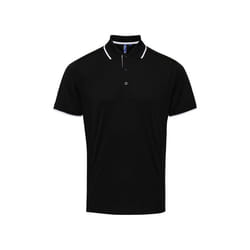 Premier - Polo COOLCHECKER - Homme (Noir / Blanc)