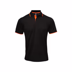 Premier - Polo COOLCHECKER - Homme (Noir / Orange)