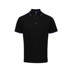 Premier - Polo COOLCHECKER - Homme (Noir / Violet)
