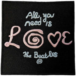 The Beatles - Patch à repasser ALL YOU NEED IS LOVE - Taille unique (Noir / Rose / Bleu)