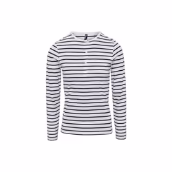 Premier - T-shirt LONG JOHN - Femme (Blanc / Bleu marine)