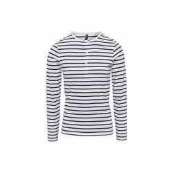 Premier - T-shirt LONG JOHN - Femme (Blanc / Bleu marine)