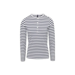 Premier - T-shirt LONG JOHN - Femme (Blanc / Bleu marine)