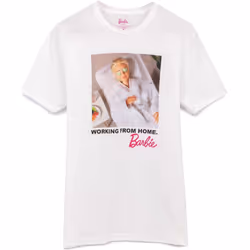 Barbie - T-shirt WORKING FROM HOME - Femme (Blanc)