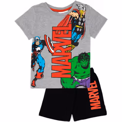Marvel - Ensemble de pyjama court - Garçon (Gris / Noir)