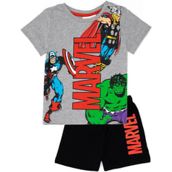 Marvel - Ensemble de pyjama court - Garçon (Gris / Noir)