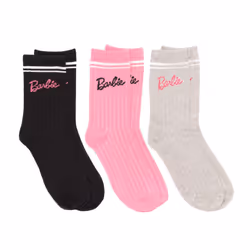 Barbie - Chaussettes - Femme (Rose / Gris / Noir)
