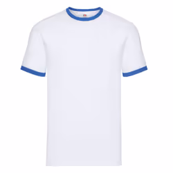 Fruit of the Loom - T-shirt - Homme (Blanc / Bleu roi)