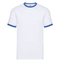 Fruit of the Loom - T-shirt - Homme (Blanc / Bleu roi)