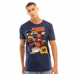 Marvel - T-shirt DEADPOOL CEREAL - Homme (Bleu marine)