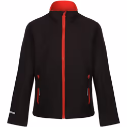 Regatta - Veste softshell ABLAZE - Enfant (Noir / Rouge classique)