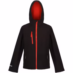 Regatta - Veste softshell ABLAZE - Enfant (Noir / Rouge classique)
